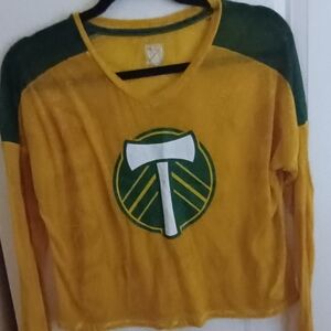 Vibrant Yellow and Green Long Sleeve Women's Top